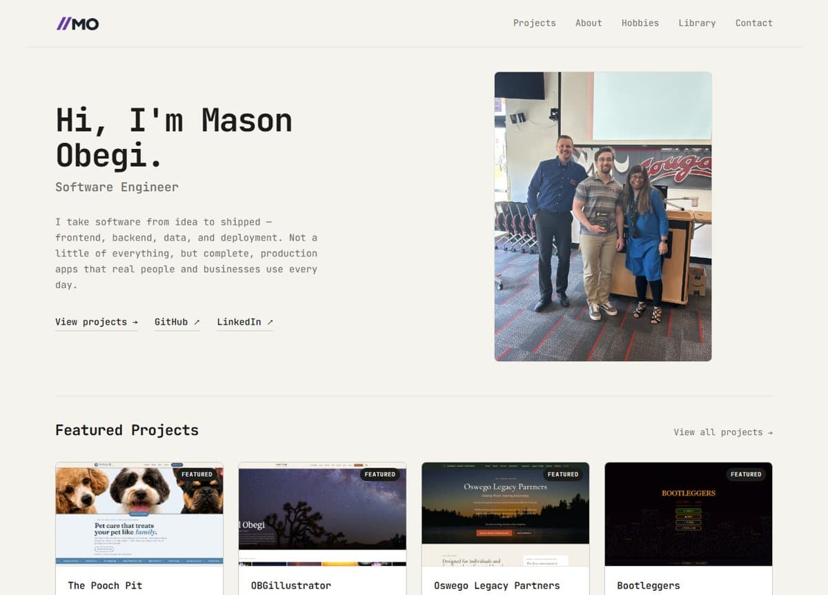 Homepage of masonobegi.com