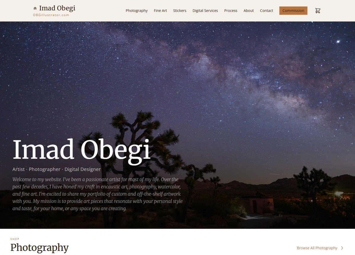 Homepage of obgillustrator.com