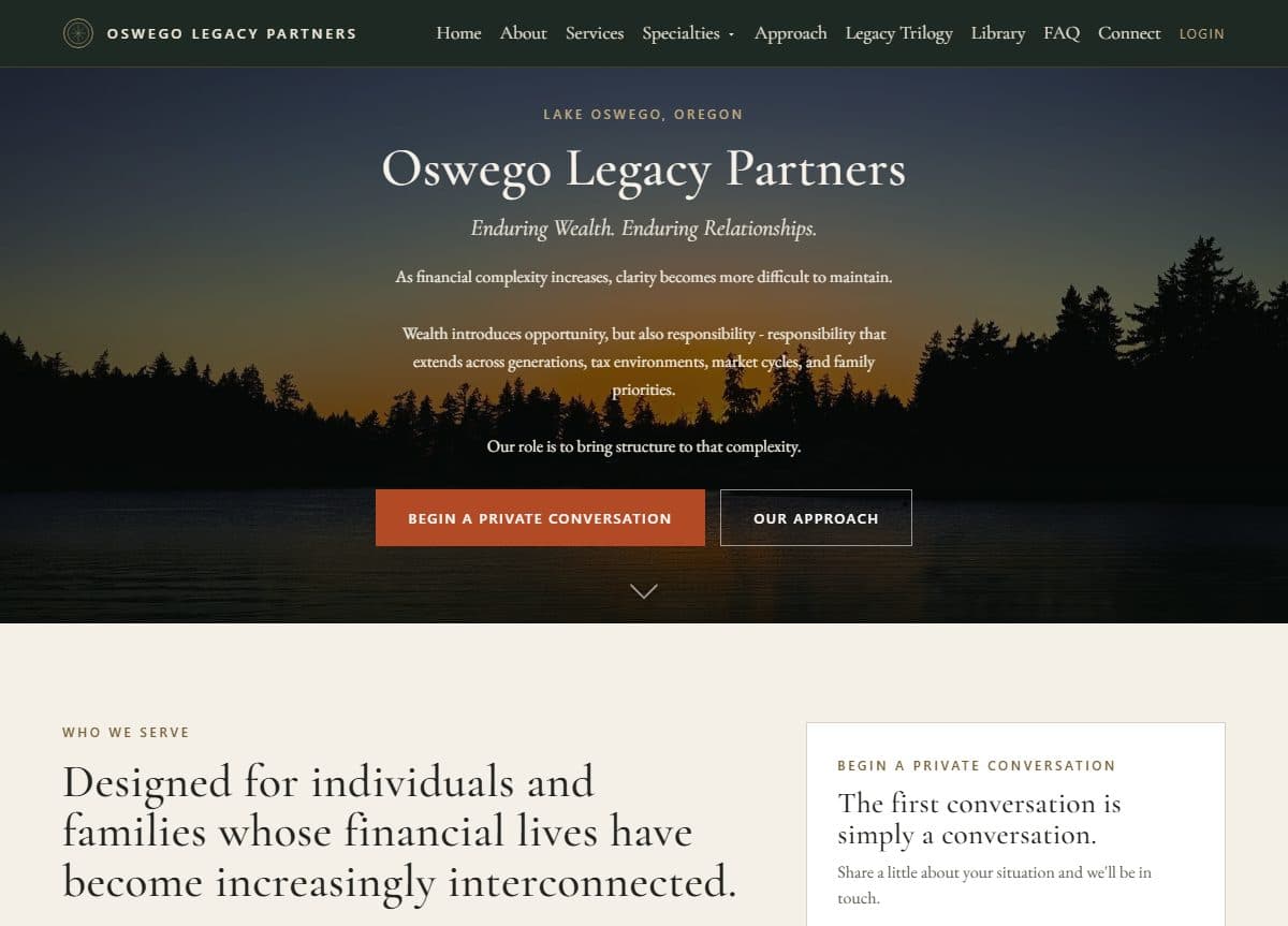 Homepage of oswegolegacypartners.com